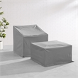Pemberly Row Covers 2-Piece Traditional Vinyl Outdoor Sofa Cover Set in Gray