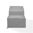 Pemberly Row Covers 2-Piece Traditional Vinyl Outdoor Sofa Cover Set in Gray