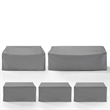 Pemberly Row Covers 5-Piece Vinyl Outdoor Sectional Cover Set in Gray