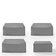 Pemberly Row Covers 4-Piece Traditional Vinyl Sectional Cover Set in Gray