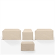 Pemberly Row Covers 4-Piece Vinyl Outdoor Sectional Cover Set in Tan