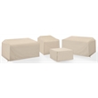 Pemberly Row Covers 4-Piece Vinyl Outdoor Sectional Cover Set in Tan