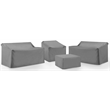 Pemberly Row Covers 4-Piece Vinyl Outdoor Sectional Cover Set in Gray