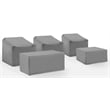 Pemberly Row Covers 5-Piece Vinyl Outdoor Sectional Cover Set in Gray