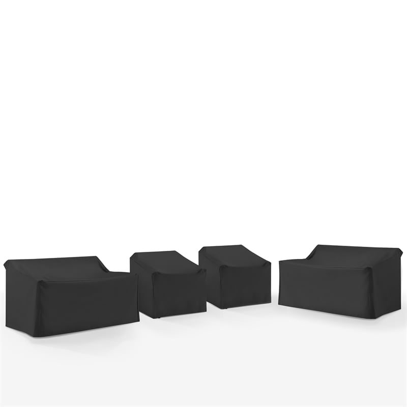 Pemberly Row 4-Piece Outdoor Sectional Furniture Cover Set in Black