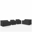 Pemberly Row 4-Piece Outdoor Sectional Furniture Cover Set in Black