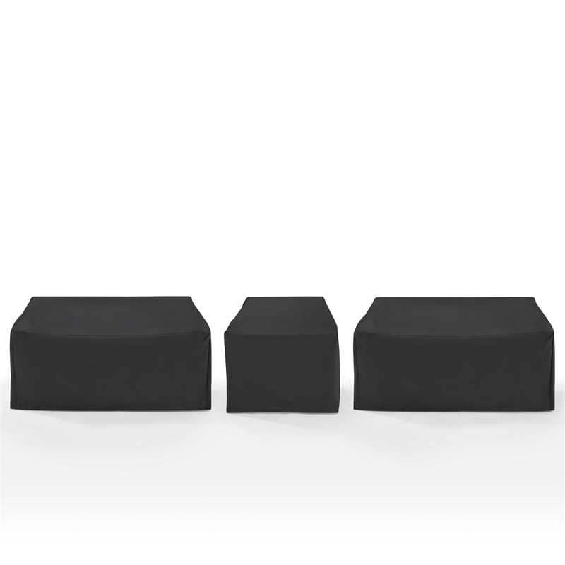 Pemberly Row 3-Piece Outdoor Sectional Furniture Cover Set in Black