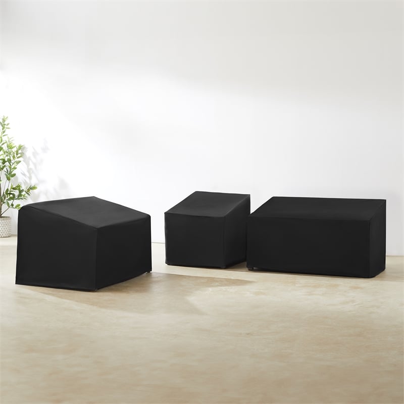 Pemberly Row 3-Piece Outdoor Sectional Furniture Cover Set in Black