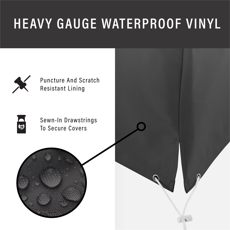 Pemberly Row 2-Piece Outdoor Loveseat Furniture Cover Set in Black