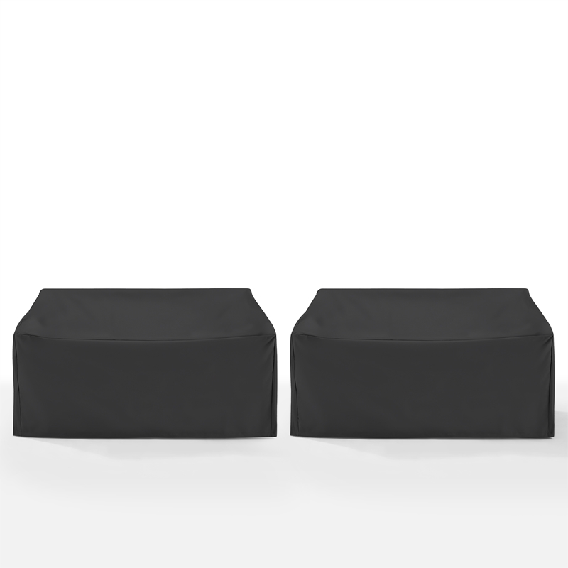 Pemberly Row 2-Piece Outdoor Loveseat Furniture Cover Set in Black