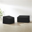 Pemberly Row 2-Piece Outdoor Loveseat Furniture Cover Set in Black