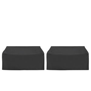 Pemberly Row 2-Piece Outdoor Loveseat Furniture Cover Set in Black