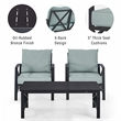 Pemberly Row 3-Piece Fabric Conversation Set in Oil Bronze/Mist Green