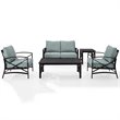 Pemberly Row 5-Piece Fabric Sofa Set in Oil Rubbed Bronze/Mist Green
