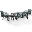 Pemberly Row 5-Piece Fabric Sofa Set in Oil Rubbed Bronze/Mist Green