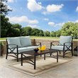 Pemberly Row 3-Piece Fabric Sofa Set in Oil Rubbed Bronze/Mist Green