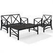 Pemberly Row 3-Piece Fabric Sofa Set in Oil Rubbed Bronze/Mist Green