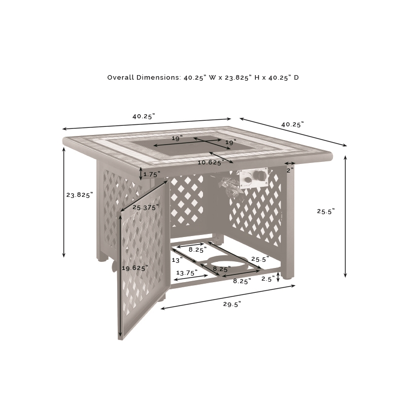 Pemberly Row Modern 6-piece Fabric Outdoor Sofa Set in Navy/Brown