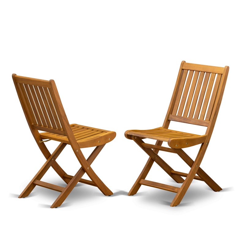 Pemberly Row Traditional 7-piece Wood Patio Dining Set in Natural Oil