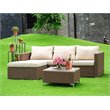 Pemberly Row Contemporary 3-piece Metal Patio Sofa Set in Brown