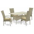 Pemberly Row Modern 5-piece Metal Patio Dining Set in Natural