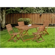 Pemberly Row Contemporary 5-Piece Patio Garden Table Set in Natural Oil