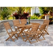 Pemberly Row Contemporary 7-Piece Patio Dining Set in Natural Oil