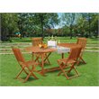 Pemberly Row Traditional 5-piece Wood Patio Furniture Set in Natural Oil