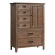 Pemberly Row Transitional Bedroom 6-Drawer Wood Gentleman Chest in Brown
