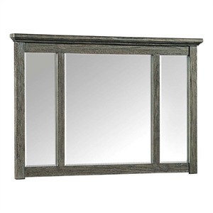 Pemberly Row Traditional Bedroom Wood Dresser Mirror in Pewter