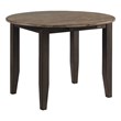 Pemberly Row Transitional Wood Round Drop Table in Black/Walnut