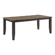 Pemberly Row Transitional Wood Dining Table in Black/Walnut Finish