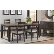 Pemberly Row Transitional Wood Dining Table in Black/Walnut Finish