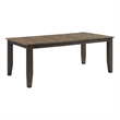 Pemberly Row Transitional Wood Dining Table in Black/Walnut Finish
