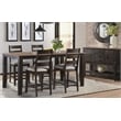 Pemberly Row Transitional Wood Counter Table in Black/Walnut