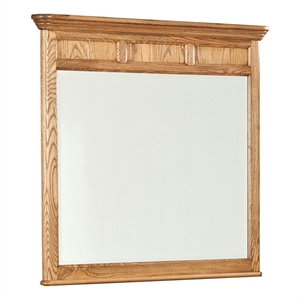 Pemberly Row Bedroom Transitional Wood Landscape Mirror in Ash
