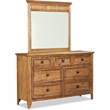 Pemberly Row Bedroom Transitional Wood Landscape Mirror in Ash
