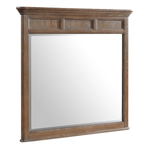 Pemberly Row Bedroom Transitional Wood Dresser Mirror in Brown
