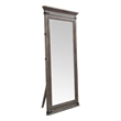 Pemberly Row Bedroom Transitional Wood Floor Mirror in Steel Gray
