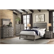 Pemberly Row Bedroom Transitional Wood Dresser Mirror in Steel Gray