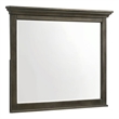 Pemberly Row Transitional Bedroom Wood Landscape Mirror in Gray