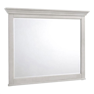 Pemberly Row Transitional Bedroom Wood Landscape Mirror in White