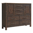 Pemberly Row Transitional Bedroom 7-Drawer Gentleman's Chest in Driftwood