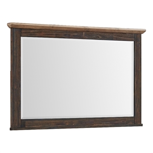 Pemberly Row Bedroom Transitional Wood Mirror in Driftwood Finish