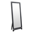 Pemberly Row Bedroom Transitional Wood Floor Mirror in Black