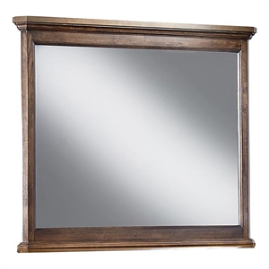 Pemberly Row Bedroom Transitional Wood Landscape Mirror in Oak