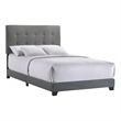 Pemberly Row Modern Fabric Full Upholstered Bed in Gunmetal Gray