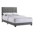 Pemberly Row Modern Fabric Full Upholstered Bed in Gunmetal Gray