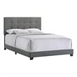 Pemberly Row Modern Fabric Queen Upholstered Bed in Gunmetal Gray