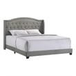 Pemberly Row Modern Fabric King Upholstered Bed in Smoke Gray